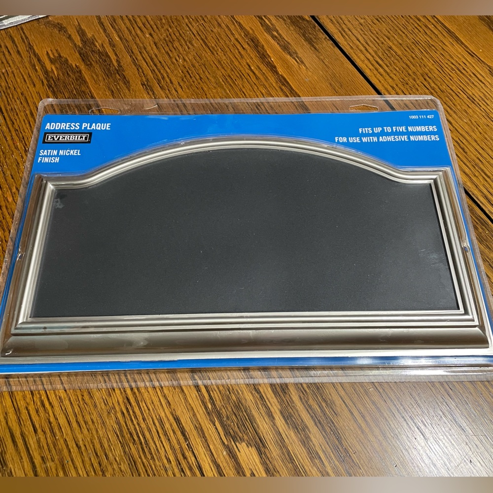 Address plaque- satin nickel finish